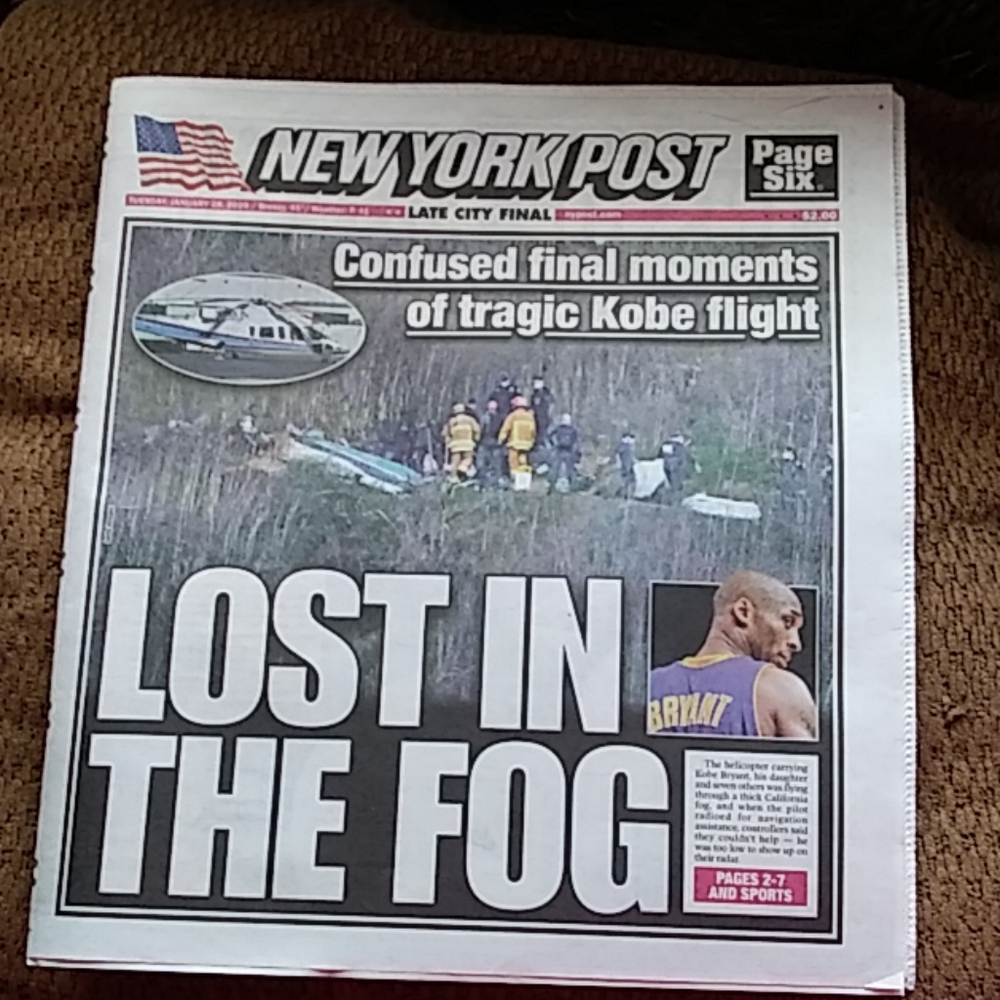 Kobe Bryant new york post newspaper